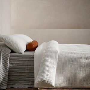 Waffle organic cotton duvet cover set